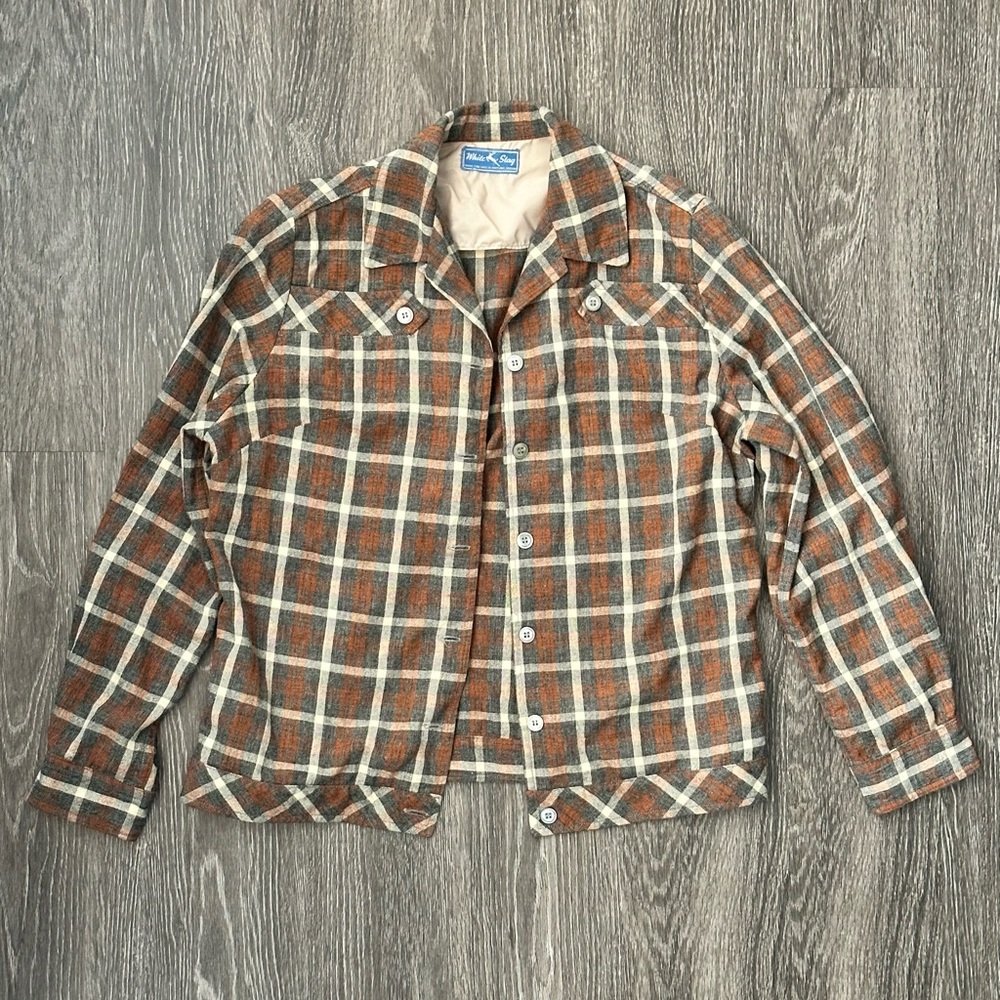 VTG White Stag Plaid Wool Shirt Jacket